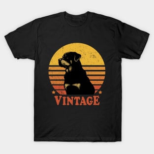 Vintage Rottweiler Dog Retro Sunset Dog Lover T-Shirt